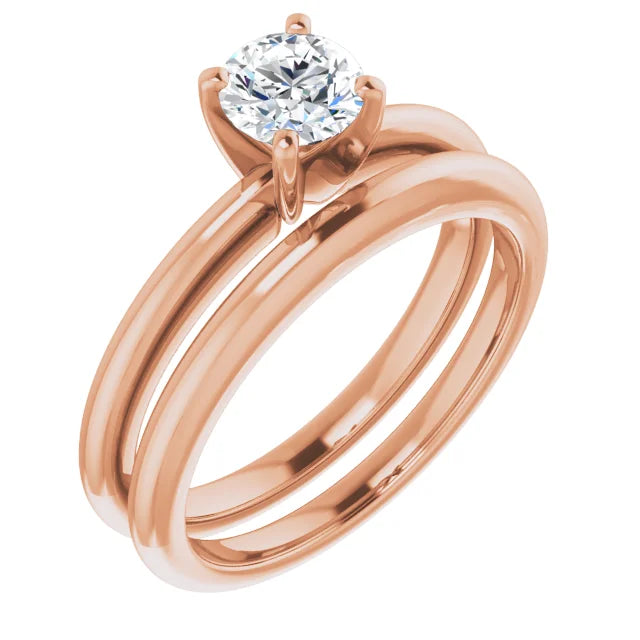 Round 1/2 CT Natural Diamond Classic Solitaire Ring with GIA Grading Report