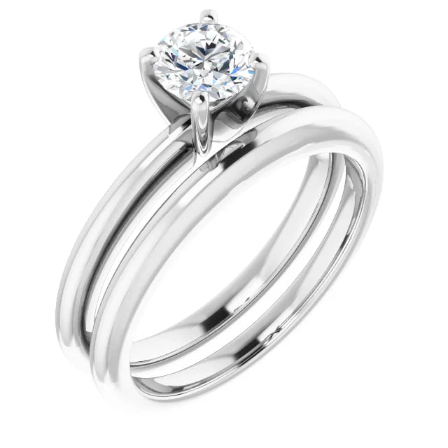Round 1/2 CT Natural Diamond Classic Solitaire Ring with GIA Grading Report