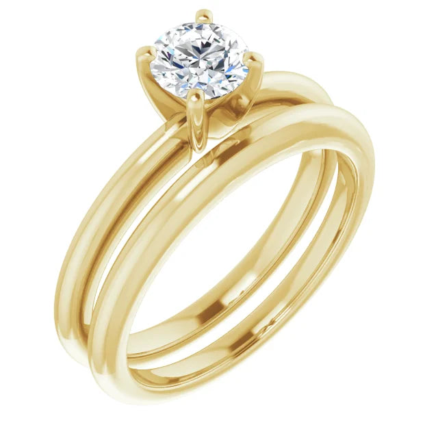 Round 1/2 CT Natural Diamond Classic Solitaire Ring with GIA Grading Report