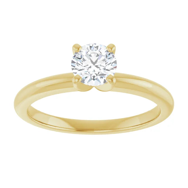 Round 1/2 CT Natural Diamond Classic Solitaire Ring with GIA Grading Report