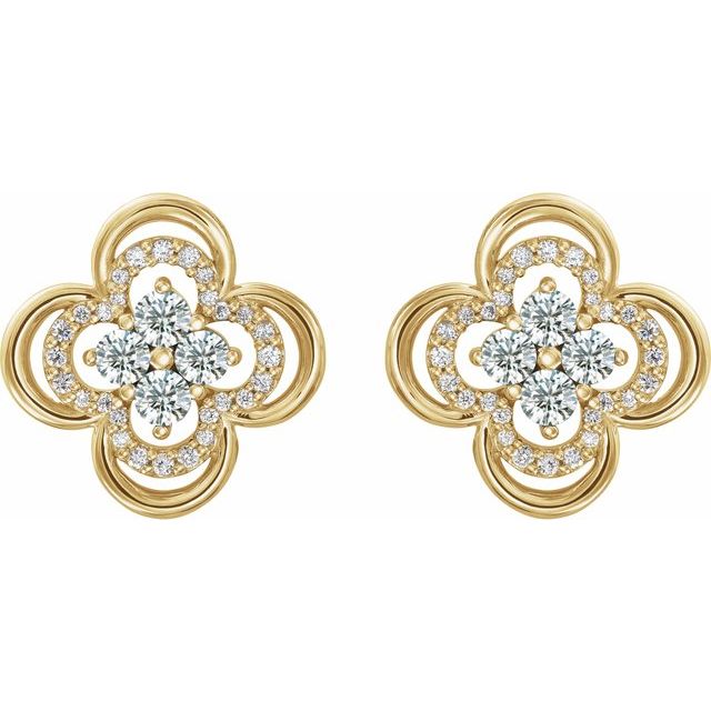 Clover Lab-Grown Diamond Accented Earrings