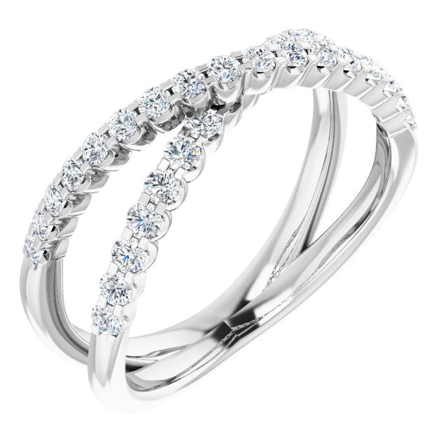 Criss-Cross Lab-Grown Diamond Ring