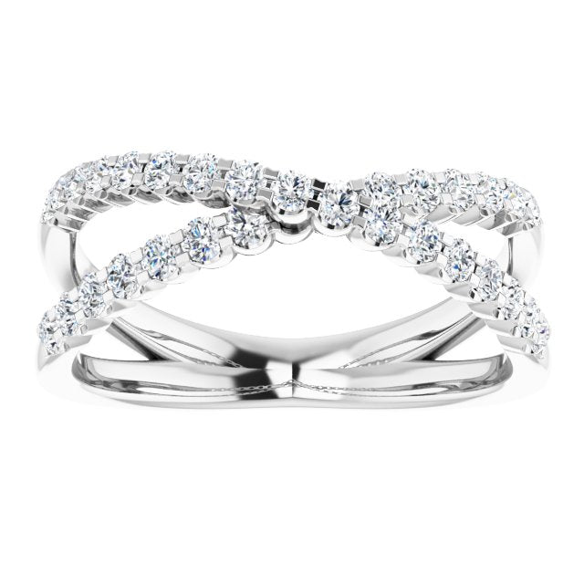 Criss-Cross Lab-Grown Diamond Ring