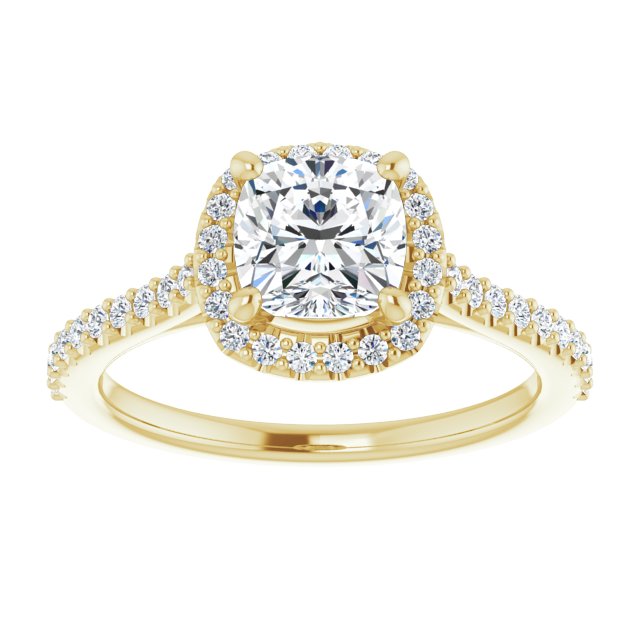 Cushion Accented Halo Ring Mounting (mount only)