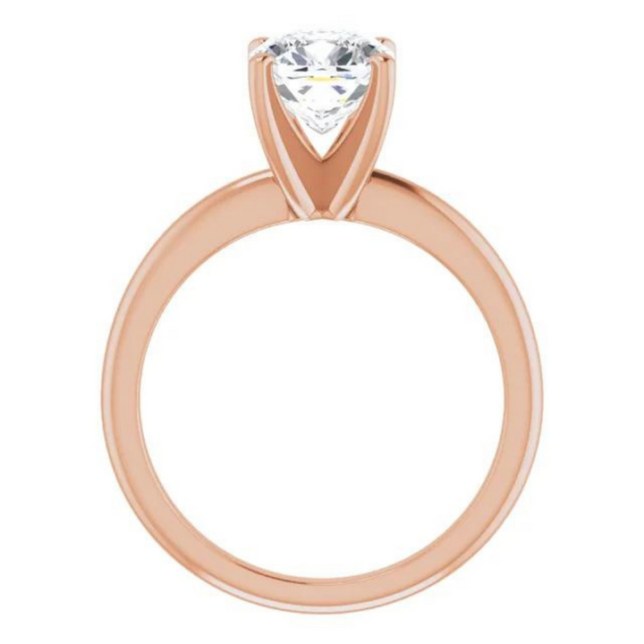 Cushion Natural Diamond Classic Solitaire Ring