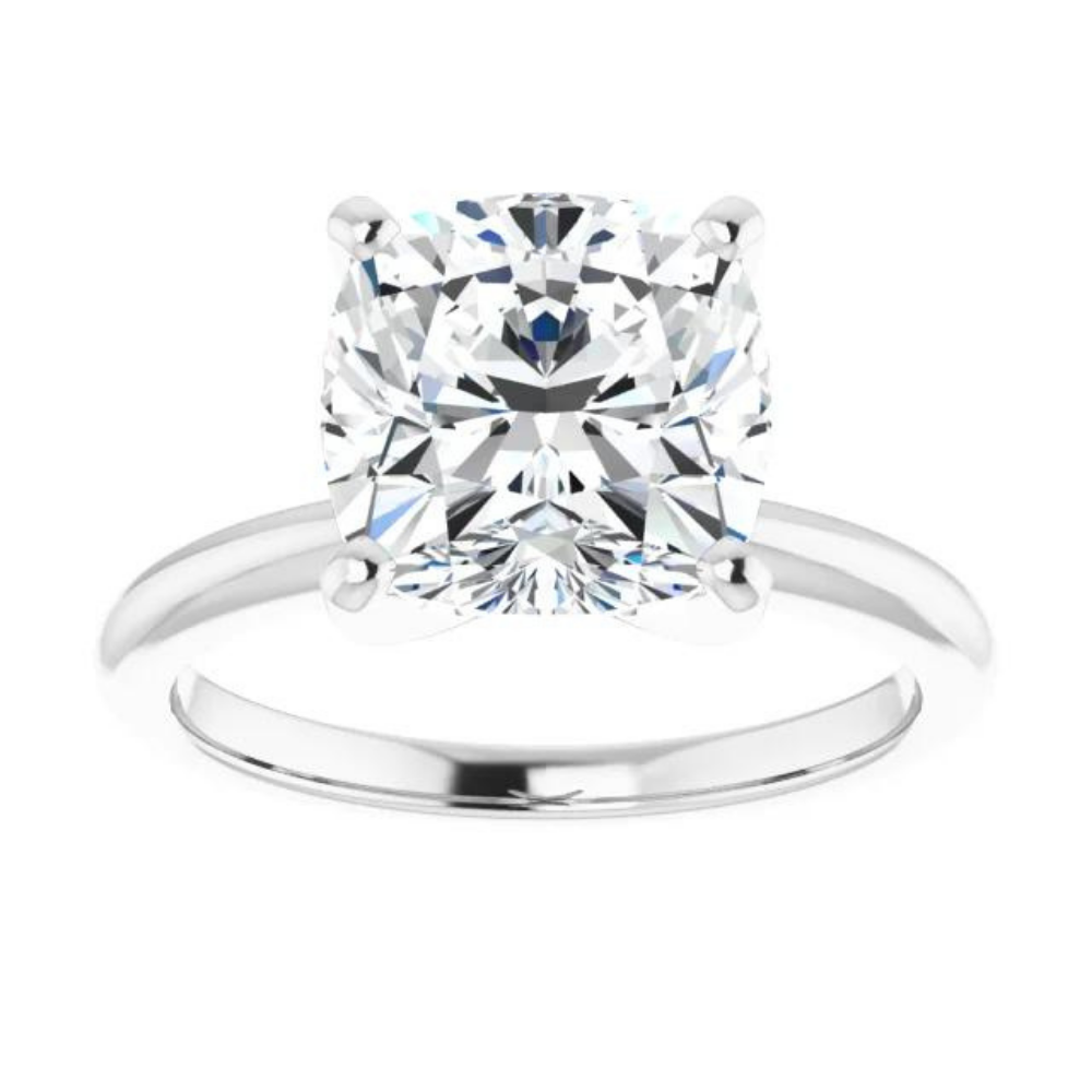 Cushion Moissanite Classic Solitaire Ring