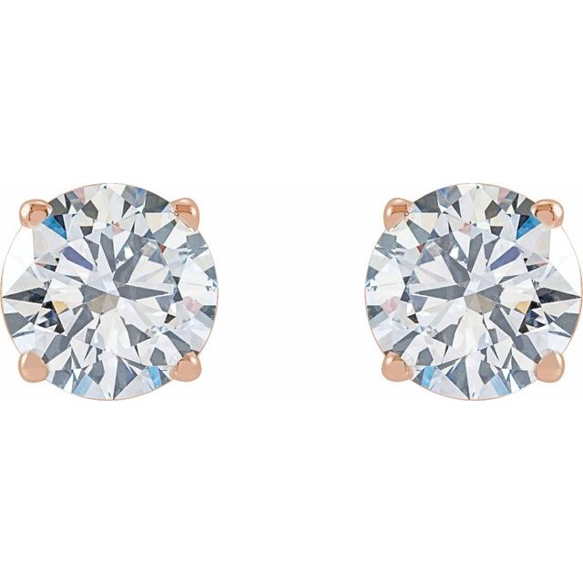 Round Moissanite Basket Set Stud Earrings