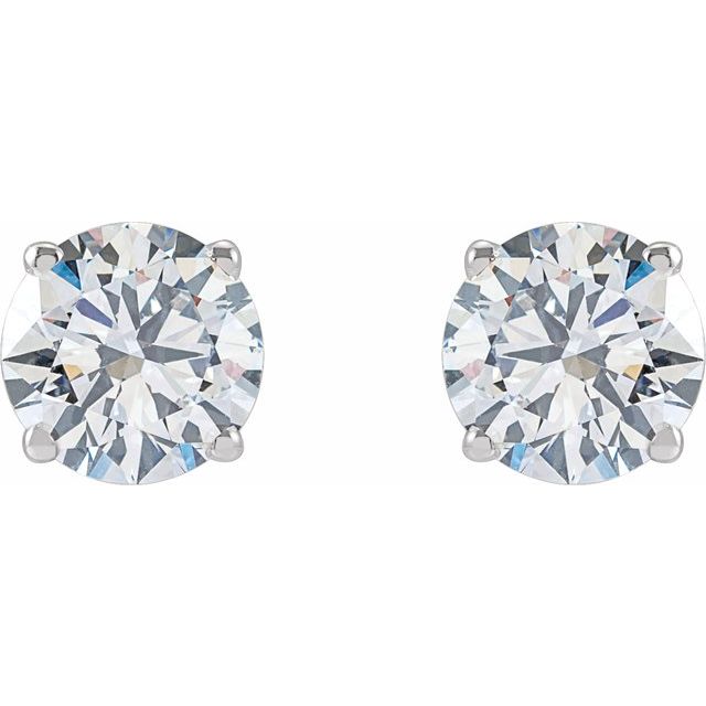 Round Moissanite Basket Set Stud Earrings