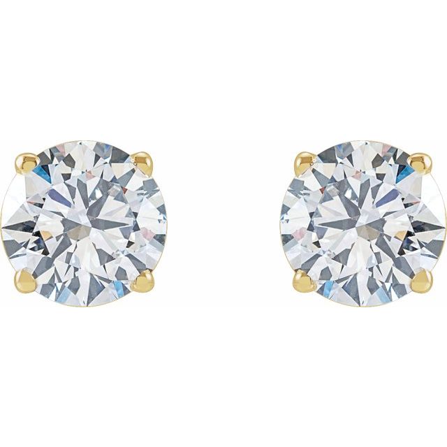 Round Moissanite Basket Set Stud Earrings
