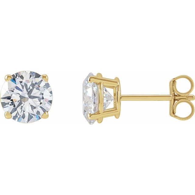 Round Moissanite Basket Set Stud Earrings