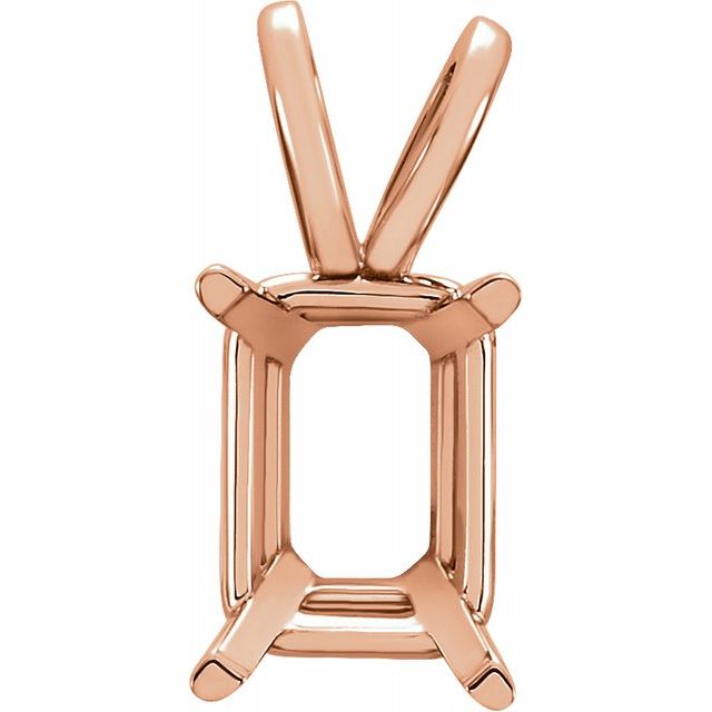 Emerald Cut Pendant Mount (mount only)