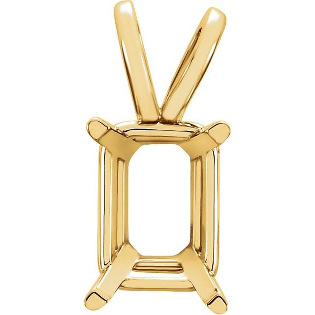 Emerald Cut Pendant Mount (mount only)
