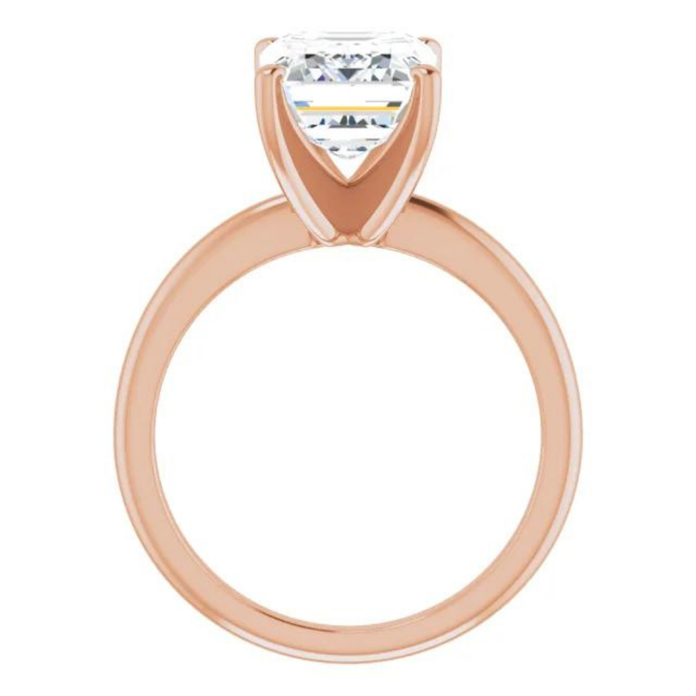 Emerald Cut Moissanite Classic Solitaire Ring