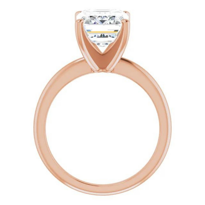 Emerald Cut Moissanite Classic Solitaire Ring