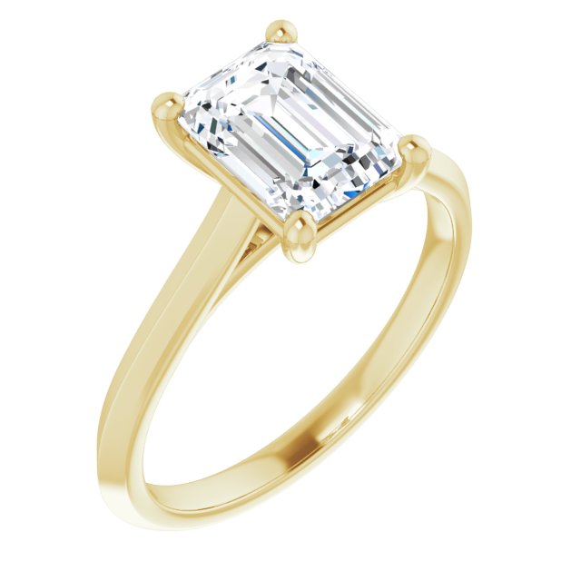 Emerald Cut Moissanite Towering Solitaire Ring