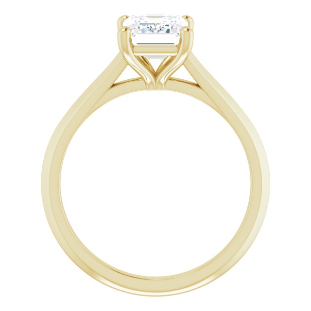 Emerald Cut Moissanite Towering Solitaire Ring