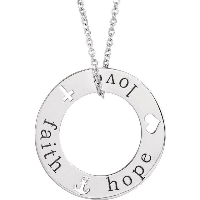 Faith, Hope & Love Loop Necklace