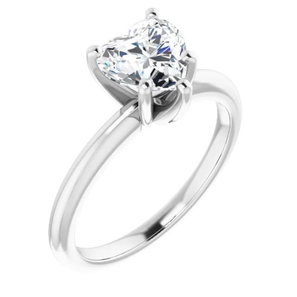 Heart Moissanite Classic Solitaire Ring