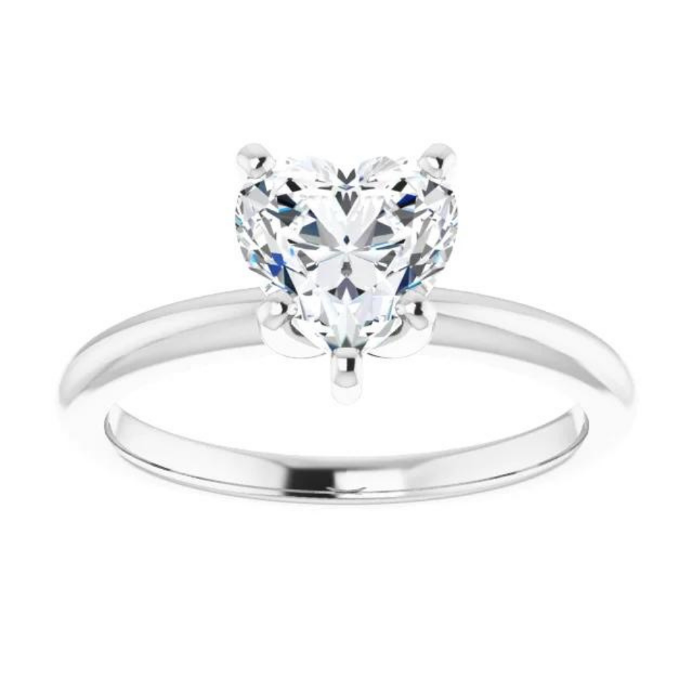 Heart Moissanite Classic Solitaire Ring