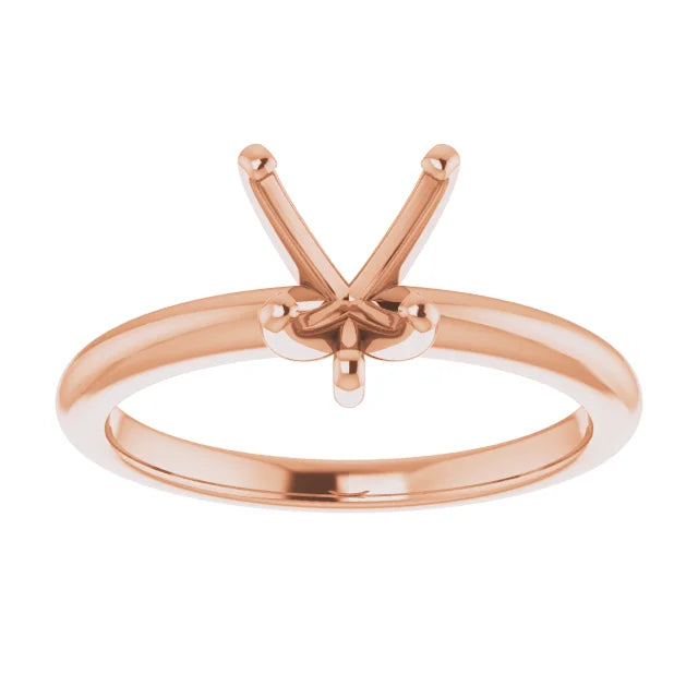 Classic Ring Mounting for 7x7 mm Heart Solitaire (mount only)