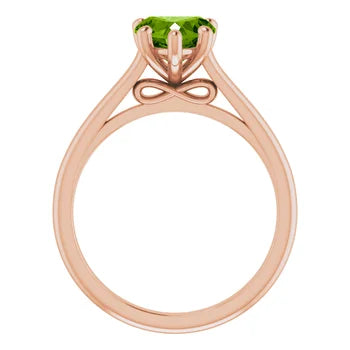 Infinity Ring Mounting for 7x7 mm Heart Solitaire (mount only)