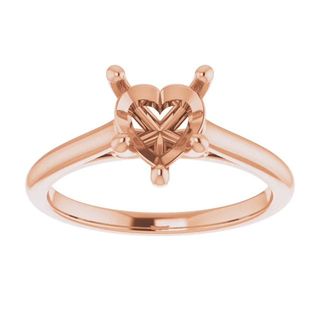 Infinity Ring Mounting for 7x7 mm Heart Solitaire (mount only)