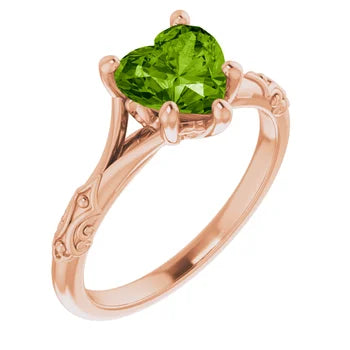 Scroll Ring Mounting for 7x7 mm Heart Solitaire (mount only)