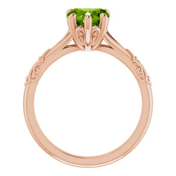 Scroll Ring Mounting for 7x7 mm Heart Solitaire (mount only)