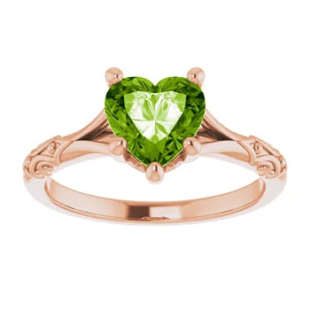 Scroll Ring Mounting for 7x7 mm Heart Solitaire (mount only)