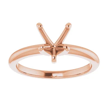 Simple Ring Mounting for 7x7 mm Heart Solitaire (mount only)