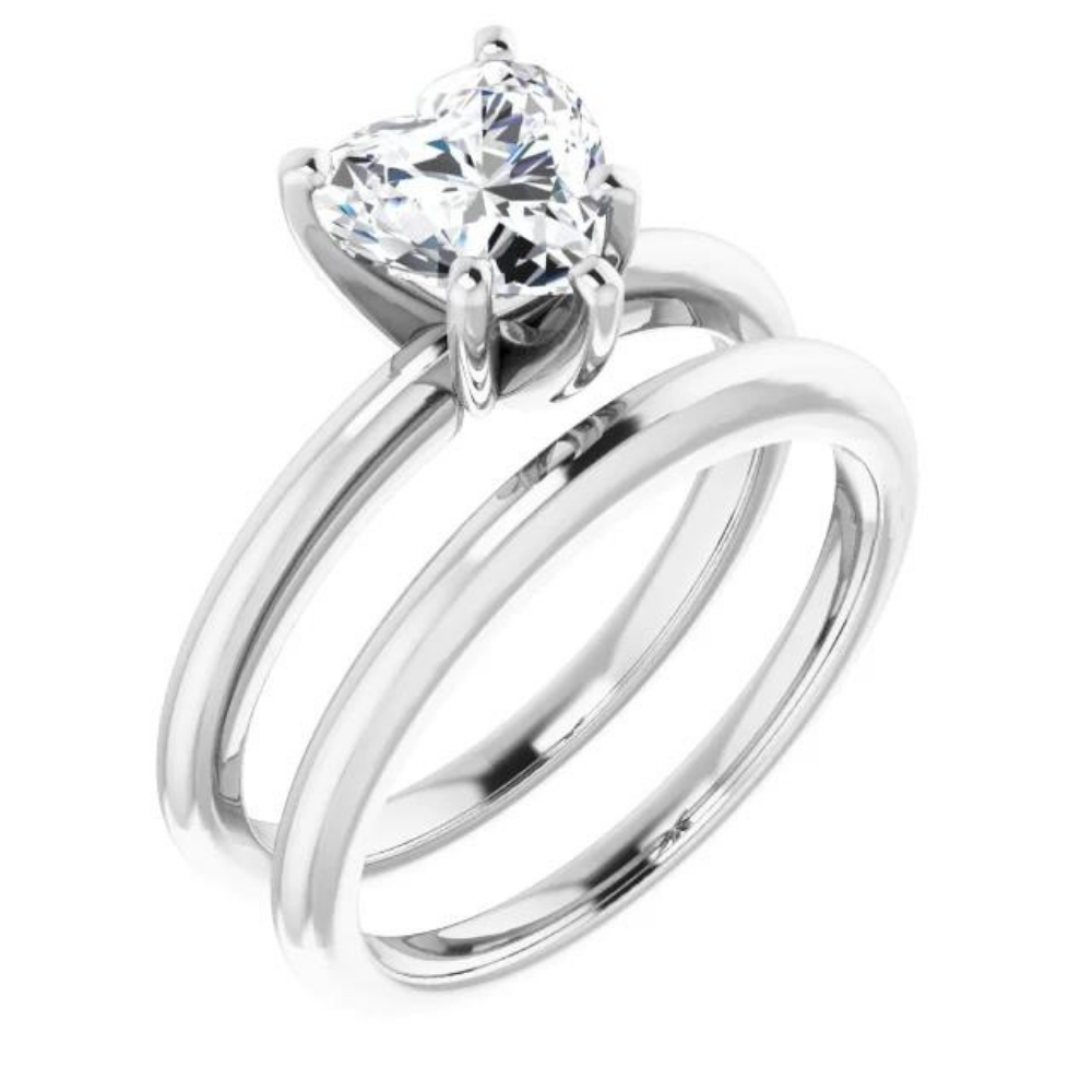 Heart Moissanite Classic Solitaire Ring