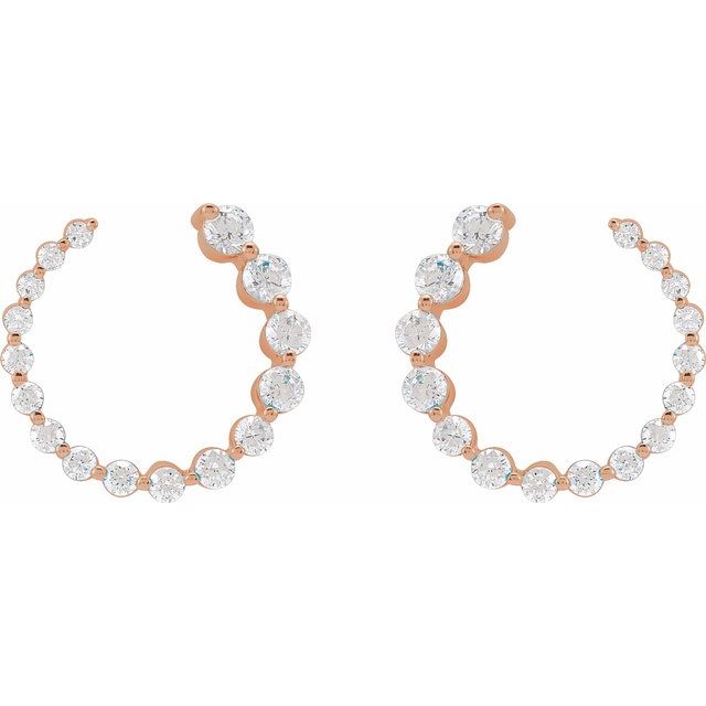 Lab-Grown Diamond Front Back Earrings