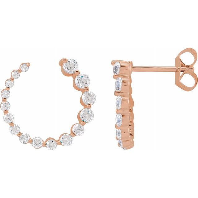 Lab-Grown Diamond Front Back Earrings