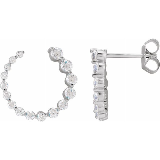 Lab-Grown Diamond Front Back Earrings