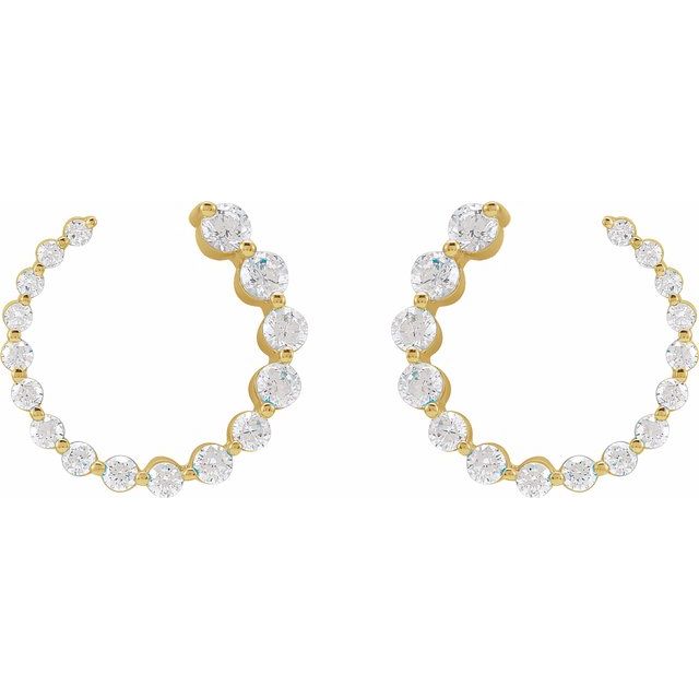 Lab-Grown Diamond Front Back Earrings