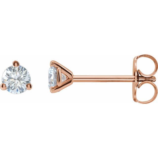 Round 3 Prong Lab-Grown Diamond Stud Earrings
