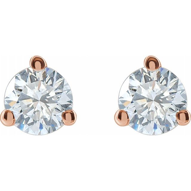 Round 3 Prong Lab-Grown Diamond Stud Earrings