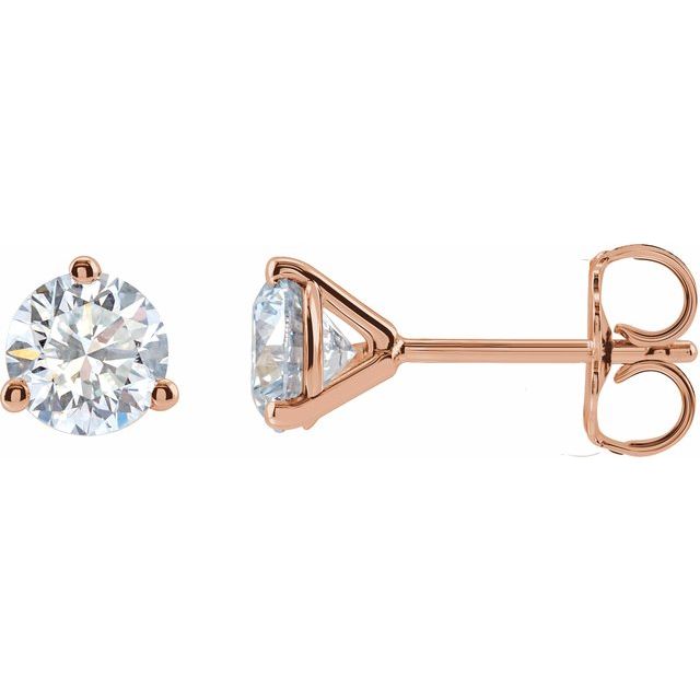 Round 3 Prong Lab-Grown Diamond Stud Earrings