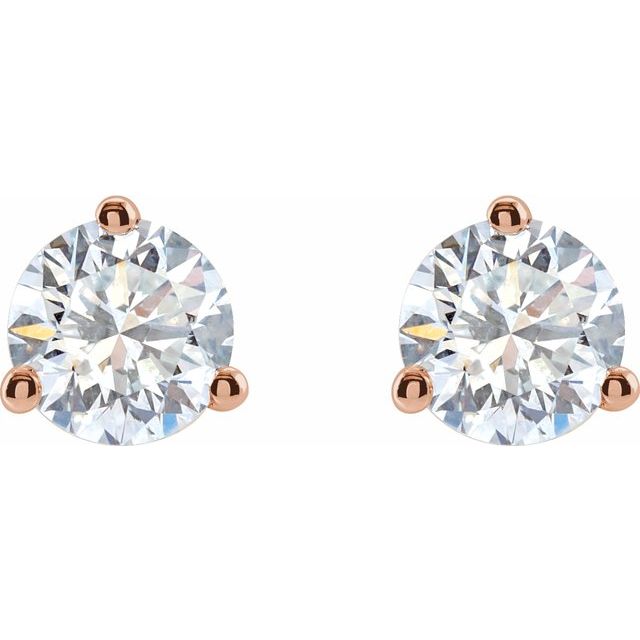 Round 3 Prong Lab-Grown Diamond Stud Earrings