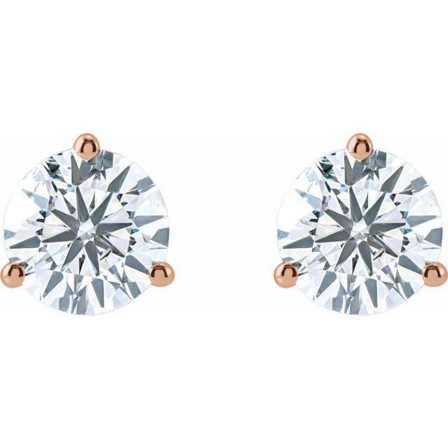 Round 3 Prong Lab-Grown Diamond Stud Earrings