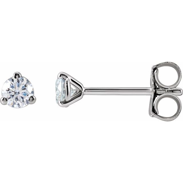 Round 3 Prong Lab-Grown Diamond Stud Earrings
