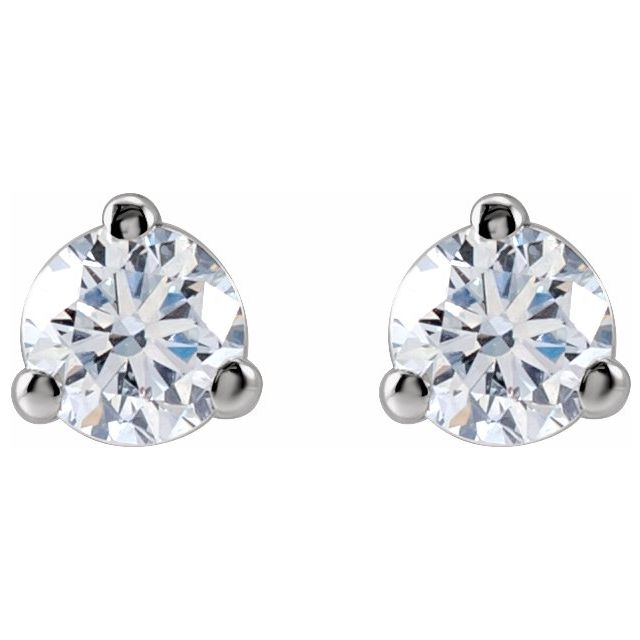 Round 3 Prong Lab-Grown Diamond Stud Earrings