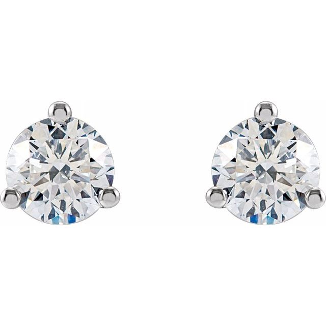 Round 3 Prong Lab-Grown Diamond Stud Earrings