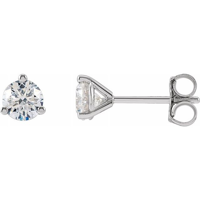 Round 3 Prong Lab-Grown Diamond Stud Earrings