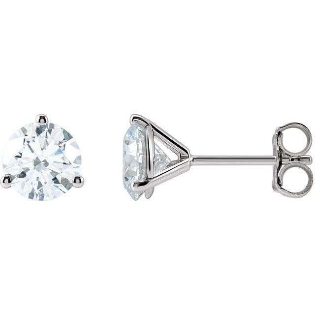 Round 3 Prong Lab-Grown Diamond Stud Earrings