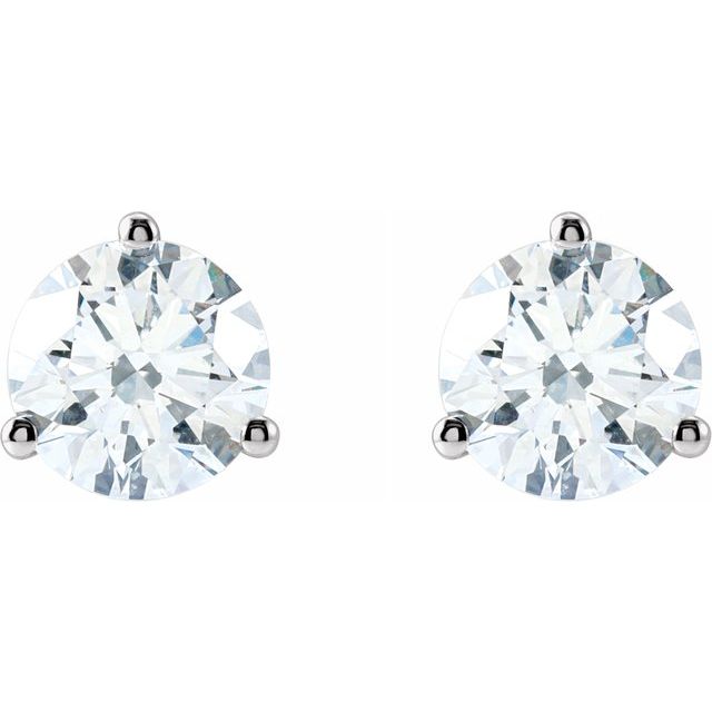 Round 3 Prong Lab-Grown Diamond Stud Earrings