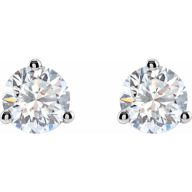 Round 3 Prong Lab-Grown Diamond Stud Earrings