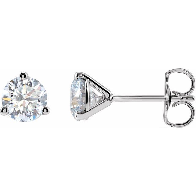 Round 3 Prong Lab-Grown Diamond Stud Earrings