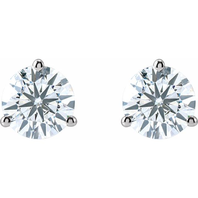 Round 3 Prong Lab-Grown Diamond Stud Earrings