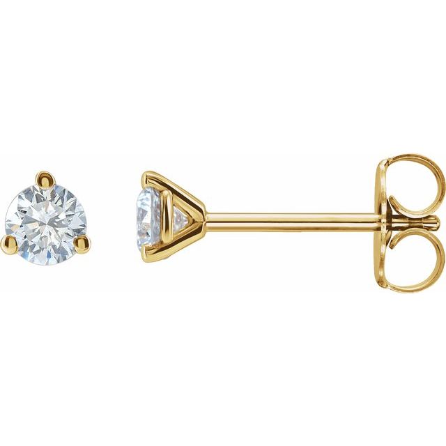 Round 3 Prong Lab-Grown Diamond Stud Earrings